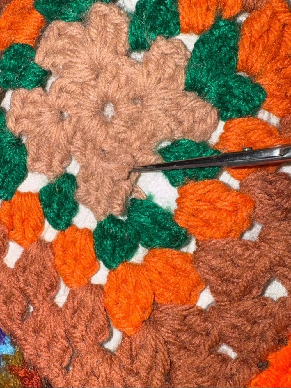 Granny square patchwork crochet Afghan blanket -handmade- multicolore 96”X 67”